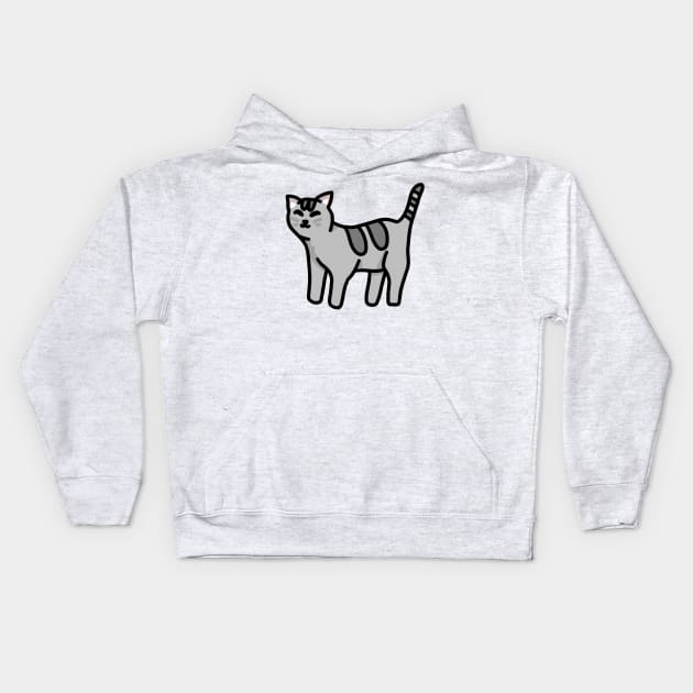 Grey Cat Kids Hoodie by Reeseworks